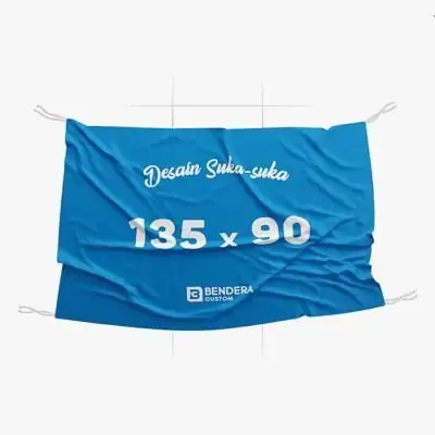 Cetak Bendera Ukuran 135 x 90 Custom Design