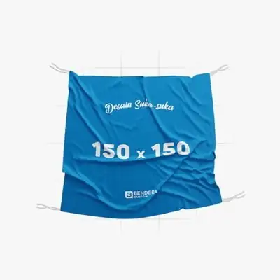 Cetak Bendera Ukuran 150 x 150 Custom Design