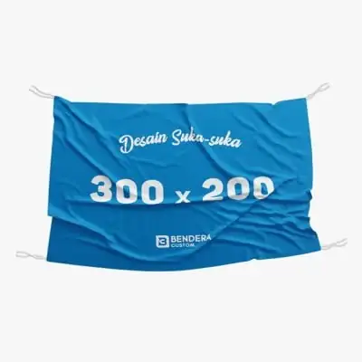 Cetak Bendera Ukuran 300 x 200 Custom Design